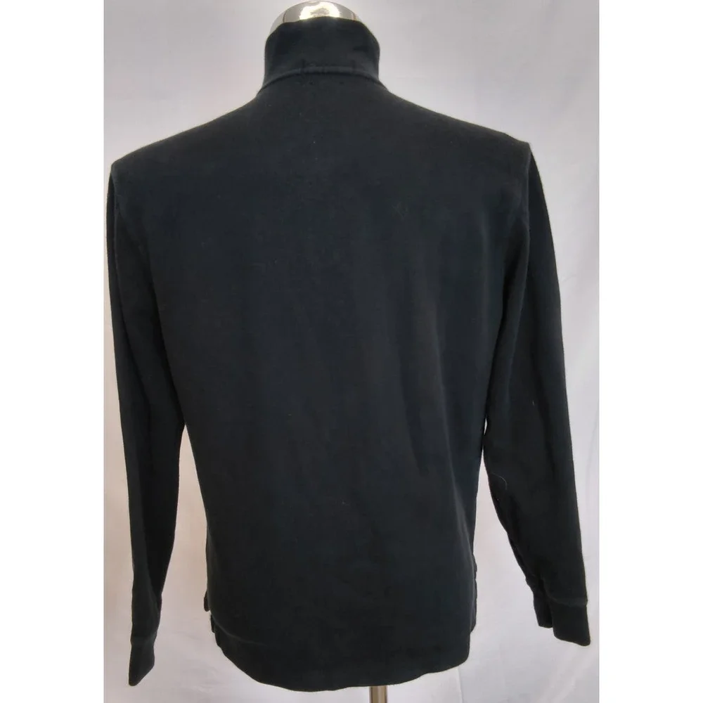 Polo Ralph Lauren Estate Rib 1/4 Zip Sweater Men's M Black Flesh Pony #W5409